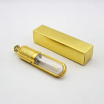 10pcs de ouro de plástico coroa brilho labial tubo vazio de cosméticos gloss stick recipiente com embalagem caixa de papelão