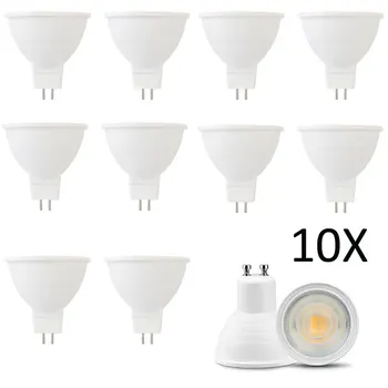 10Pcs GU10 MR16 LED COB LED da Lâmpada do Bulbo do Projector do Dimmable 7W 220V Chip de 30 Graus de Ângulo de Feixe Para o Escritório Home Decor Luzes da Lâmpada