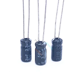 110pcs/monte BC05 50v 3.3 UF capacitor eletrolítico de alumínio tamanho 4*7 3.3 UF 20%