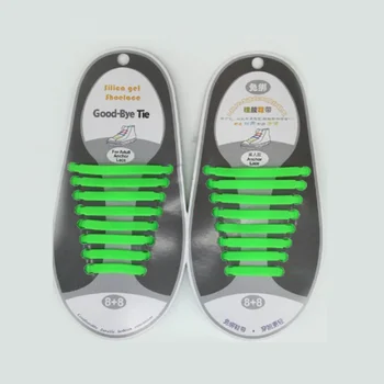 16PCs/set Preguiçoso Silicone Cadarço Elástico Cordões de sapatos de Não amarrar Cadarços para Adultos e Crianças Tênis Sapato de laço Cadeias de Cadarço Elástico