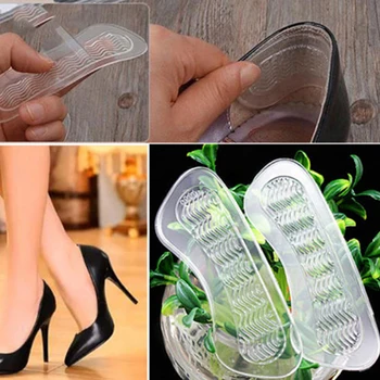 1Pairs Retropé Invisível de Silicone Anti-Derrapante com Salto Alto Almofadas de Calcanhar para Trás Forro Sapatos de Silicone Palmilhas de Sapato Almofada