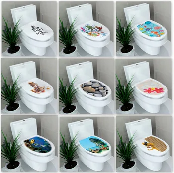 1Pcs 3D Wc Adesivos Decorativos papel de Parede Decoração do Banheiro Acessórios Adesivos de Parede Murais, Decoração do WC Adesivos