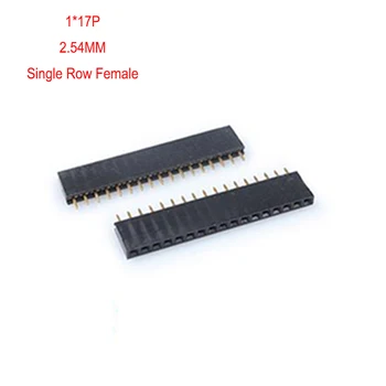 2.54 mm Única Linha Female17P PCB Soquete da Placa de Cabeçalho Conector da Tira Pinheader 17Pin Para Arduino