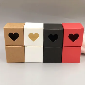 20 pcs Retro Mini Caixa de Papel Kraft com o coração Oco DIY Presente de Casamento a Favor de Caixas de Festa Doces de Caixa Individual Pequeno Bolo de Embalagem