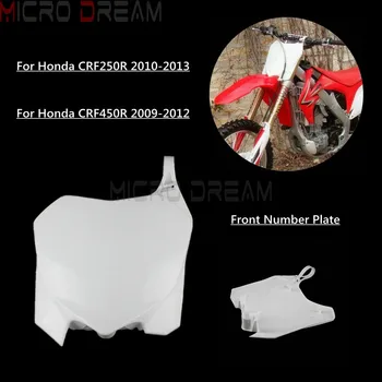 2009-2013 Branco Motocicleta Dianteiros em Plástico, Placa de Número para Honda crf250r crf450r 2012 Sujeira Pit Bike Racing de Motocross