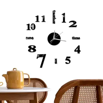 2021 Design Moderno, Grande Relógio de Parede 3D DIY de Quartzo Relógios Relógios de Moda de Espelho Acrílico Adesivos Sala de estar Decoração de Casa Horloge
