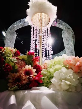 2022 Novo 70 cm de Altura Cristal tabela a peça central da Flor do Ouro Stand de decoração de Casamento 10pcs/lot