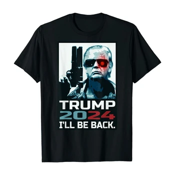 2024 eu vou Estar de Volta. Donald Trump 2024 Eleição De Eleitores Partidários De Dom T-Shirt. De Algodão de alta Qualidade, Respirável Superior, Casual T-shirt