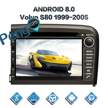 2Din Octa Core Android 8.0 Rádio do Carro GPS de Navegação de DVD, Leitor de Unidade para a Volvo S80 1999-2005, com 7 polegadas, wi-FI DAB 1080P Central