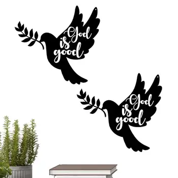 2PCS de Metal Arte de Parede Pombas Pássaro Amor Símbolo da Paz Quartos, Sala Decorações de Parede do Berçário da Igreja de Arte Mural