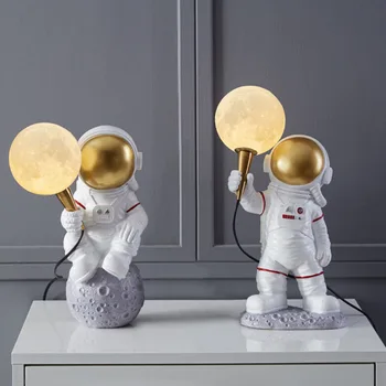 3D Astronauta Lunar candeeiros de mesa para o quarto spaceman lua explorar lâmpada de mesa de aniversário/Presente de Natal, Decoração da Lâmpada