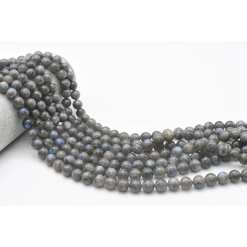 6-10mm AA Natural Suave Labradorite rodada Esferas de Pedra Para DIY colar pulseira de fazer a jóia de 15 