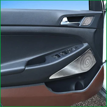 A Porta do carro alto-Falante de Áudio Ring Tampa da Guarnição de Carro estilo Para Hyundai Tucson 2015 2016 2017 2018 altifalante Cobre Partes Interiores