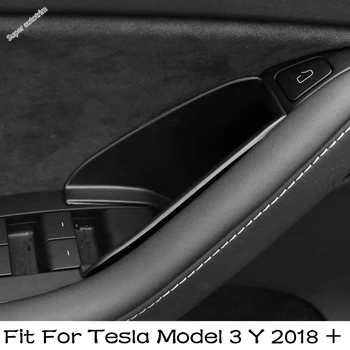 A Porta Do Carro Corrimão Tipo De Armazenamento De Caixa De Acessórios De Decoração Reunindo Organizador Recipiente De Bandeja Para O Tesla Model 3 Y 2018 - 2022