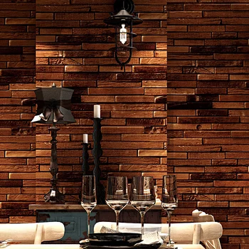 American Vintage personalizado tábua de madeira grão de madeira papel de parede estudo bar, restaurante, loja de roupas de Café de papel de parede de fundo