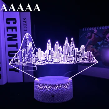 América WhiteHouse de Construção 3D a Luz da Noite Bandeira Nacional Acrílico LED Lâmpada para Criança Quarto Decoração de Lâmpada de Presente de Aniversário de Luz