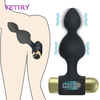 Anal de Contas um Vibrador Plug anal Gay Massagem de Próstata Brinquedos Sexuais Para Homem, Mulher Plug Anal Vibrador Vibrador G-spot Estimulador de 10 Velocidades