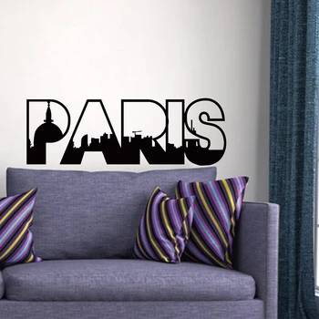 Atacado frete grátis adesivos de parede de paris,Decorativas de Paris Retro palavra de Cotação de parede decoração adesivo Decalque,c2003