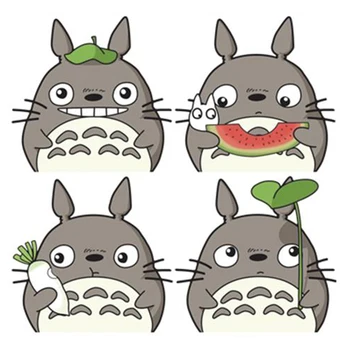 Bonito 3D Impermeável Decalques Personalidade Anime Adesivos Totoro Janela Corpo de pára-choques de Carro Adesivos Decorativos Conjunto de Adesivos