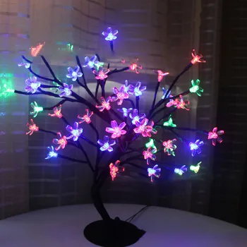 Cereja do DIODO emissor de Flor de Luz da Árvore de Natal Decoração de Flores da Tabela da Lâmpada da Luz da Noite do Casamento do Partido do Ano Novo de Decoração de Casa de Гирлянда