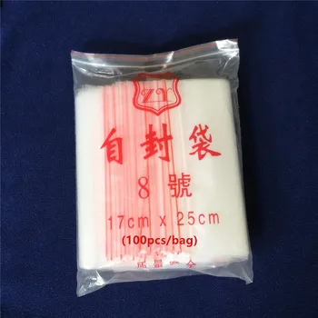 Chenkai 100pcs 170*250mm clara de polietileno Transparente de plástico com zíper embalagem saco Ziplock Saco da Embalagem do Colar saco de Jóias