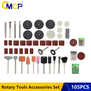 CMCP 105pcs Ferramenta rotativa Kit de Acessórios, incluindo Metal Cortado Disco,Lixar Banda,Lixa,Escova de Arame de Aço para Dremel