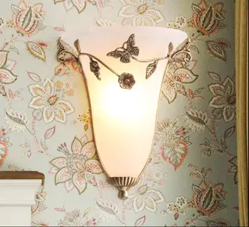 Cobre simples Europeia lâmpada de parede da sala de estar de plano de fundo lâmpada de parede simples quarto de cabeceira corredor corredor Americano lâmpada de parede