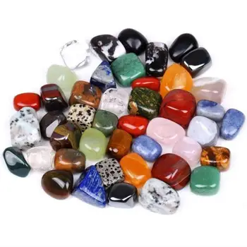 Cor misturada Gemas 100g/Saco de Cristal Grânulos de Pedra Natural Chip de Grânulos de Pedra Multicolor de Cristal de rocha Solta Esferas Furo de DIY
