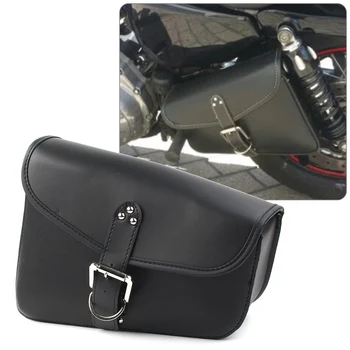 Couro do PLUTÔNIO Motrocycle Saddlebag Saddle Bag Lado Direito Para Harley Davidson Sportster Iron 48 72 883 1200 XL883 XL1200