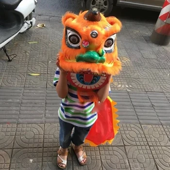 Crianças de dança do leão trajes Simples Garoto Tamanho Traje de Dança do Leão Chinês cosplay adereços