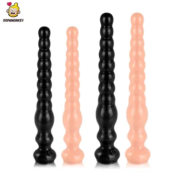 DopaMonkey Anal Beads Butt Plugs de grande plug anal vibrador longo ventosa esferas plug anal bola plug anal brinquedos sexuais para mulheres, homens