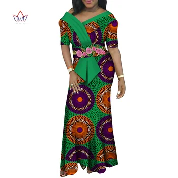Elegantes vestidos de festa para mulheres Nigerianas África tradicional Longo doce vento Moda Vestuário Africano Vestido Para a Senhora WY6006