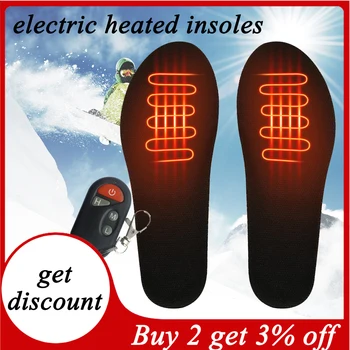 Elétrico Aquecido Palmilhas com 2000mAh Bateria Recarregável Térmica Pad Sapatos Inserir Solas para o Inverno Homens Mulheres Esqui, Caminhadas