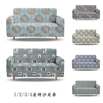Estilo europeu de impressão sofá sofá capa elástica para a sala de estiramento elastano capas antiderrapante Universal Elastano Caso