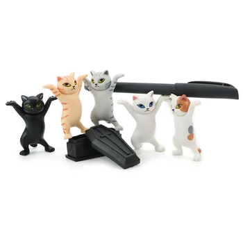 Gato porta-caneta gato preto sem caixão suporte Crianças Engraçado Gato Caneta Titular Crianças Adultos Boneca de Brinquedo de Presente de levantamento de peso Gato porta-Canetas