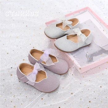 Glitter Sapatos De Crianças 2022 Novo Bebê Meninas Sapatilhas Crianças Laço Arco Mary Janes Sola Macia Princesa Dança Zapatos De Mulher