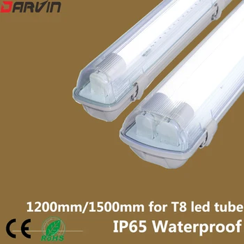 Impermeável Led Tubo Luminária IP65 T8 4 pés e 5 metros de 1500mm Dupla extremidade do Tubo do Diodo emissor de Suporte de apoio ABS com tampa do PC úmida prova de Poeira