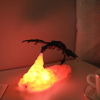 Impressos em 3D Dragon Noite a Luz da Noite do DIODO emissor de Lâmpadas de Mudar a Decoração do Quarto USB Recarregável Luz de Aniversário Toy Lâmpada para Quarto/sala de estar