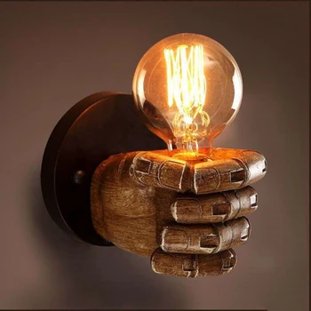 Industrial, Lâmpada de Parede em Forma de Mão Candeeiro de Parede da lâmpada para a Sala Interior, Iluminação, Decoração Vintage Luminária de Parede para Quarto