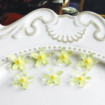 Japonês daisy resina verde-fluorescente de geléia de flores patch DIY jóias artesanais brincos brincos de materiais acessórios