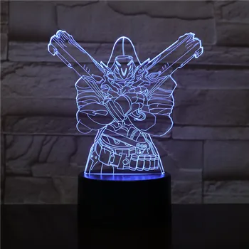 Jogo Overwatch 3D Lâmpada de Tabela Quarto Lâmpada Decorativa USB Sensor de Toque De 7 Mudança da Cor da Noite do DIODO emissor de Luz de Decoração Maison 2445