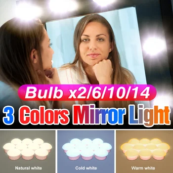 LED Espelhos de casa de Banho de Luz LED Maquiagem Tabelas Lâmpada USB Dimmable Lâmpadas de Parede da penteadeira DC5V Quarto Moderno Espelhos de Iluminação