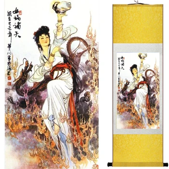 Menina bonita de pintura de Arte Chinesa Pintura de Casa Decoração do Escritório Chinês de pintura, arte figura pintura 2019072605