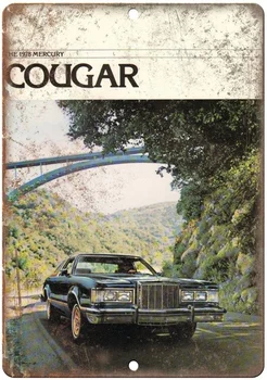 Mercury Cougar Auto Retro estanho sinal nostálgico enfeite de metal cartaz garagem arte deco bar café shop