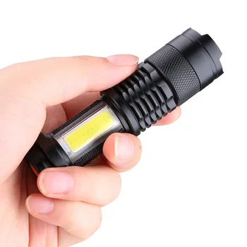 Mini Lanterna elétrica CONDUZIDA Recarregável 100 metros de distância de iluminação Utilizados para a aventura, etc USB Lanterna LED Para Exterior de Caça