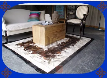 Moda arte de carpete 100% natural, couro de couro genuíno de tapetes