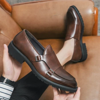 Moda Deslizar Sobre Homens Sapatos Novos de Couro Clássico Oxfords Para a Festa de Casamento Business Flats Sapatos de Homens Vadios Designer Formal