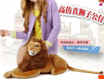 novo criativo linda pelúcia leão brinquedo de pelúcia simulação deitado leão boneca de presente de aniversário de cerca de 90cm 2412