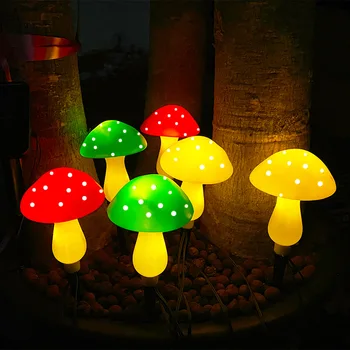 O jardim Solar do Cogumelo Lâmpada Cadeia de 3/6 Cabeça Cogumelo de Modelagem de Luz LED Alimentado Lâmpada Para o Quintal Decoração DIY Decoração de Suprimentos