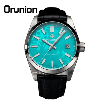 Omnion 37mm floco de Neve de Discagem Impermeável Estilo Vintage Homens do Relógio de Luxo Automático Relógios Mecânicos